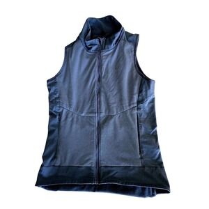 Asics Womens H1 Running Vest Blue Gray Full Zip Reflective Size S